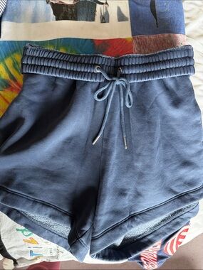 Abercrombie Women's Drawstring High-Waist Blue Lounge Shorts